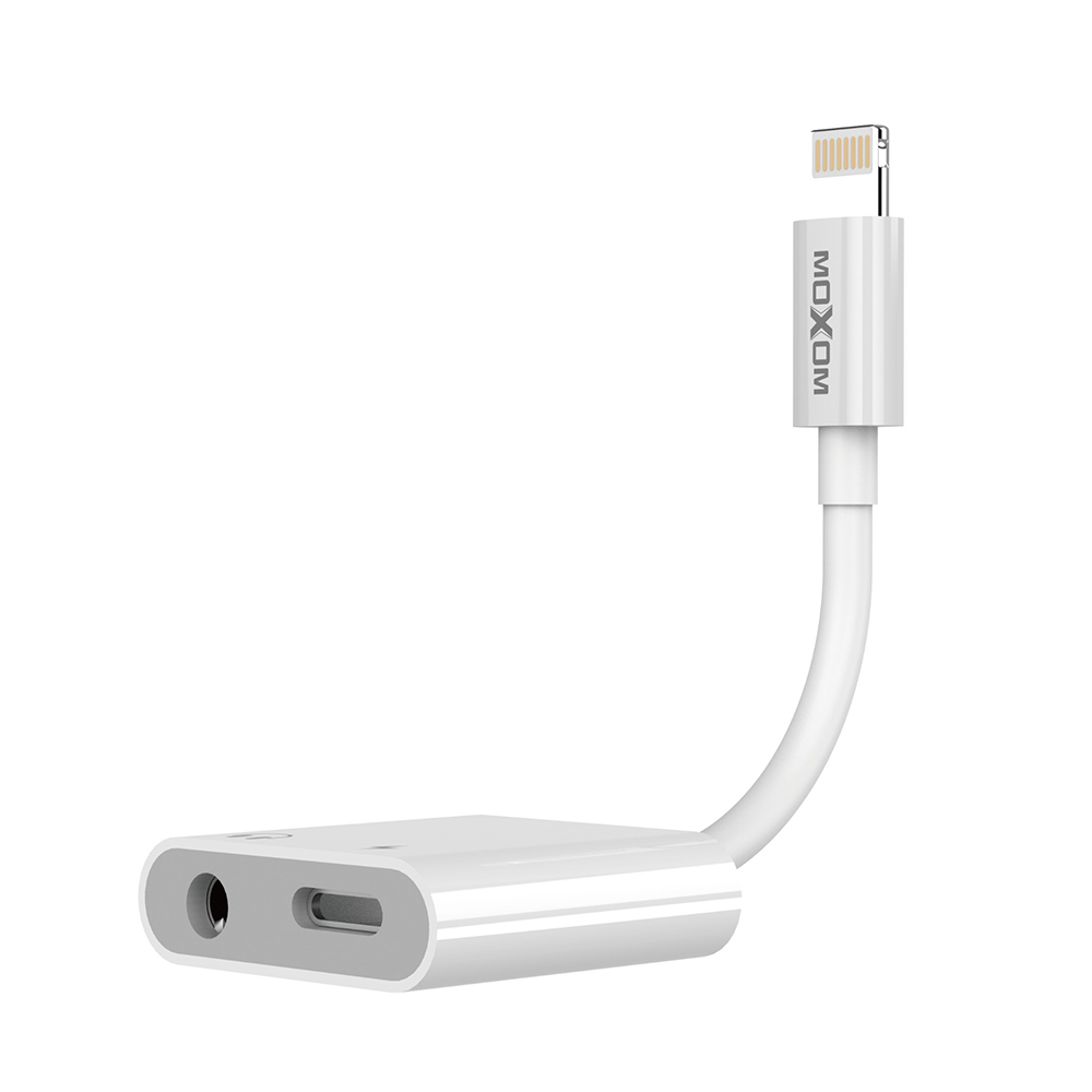 Adapter audio Moxom MX-AX15 iPhone Lightning na AUX 3.5mm (music only) + lightning charging