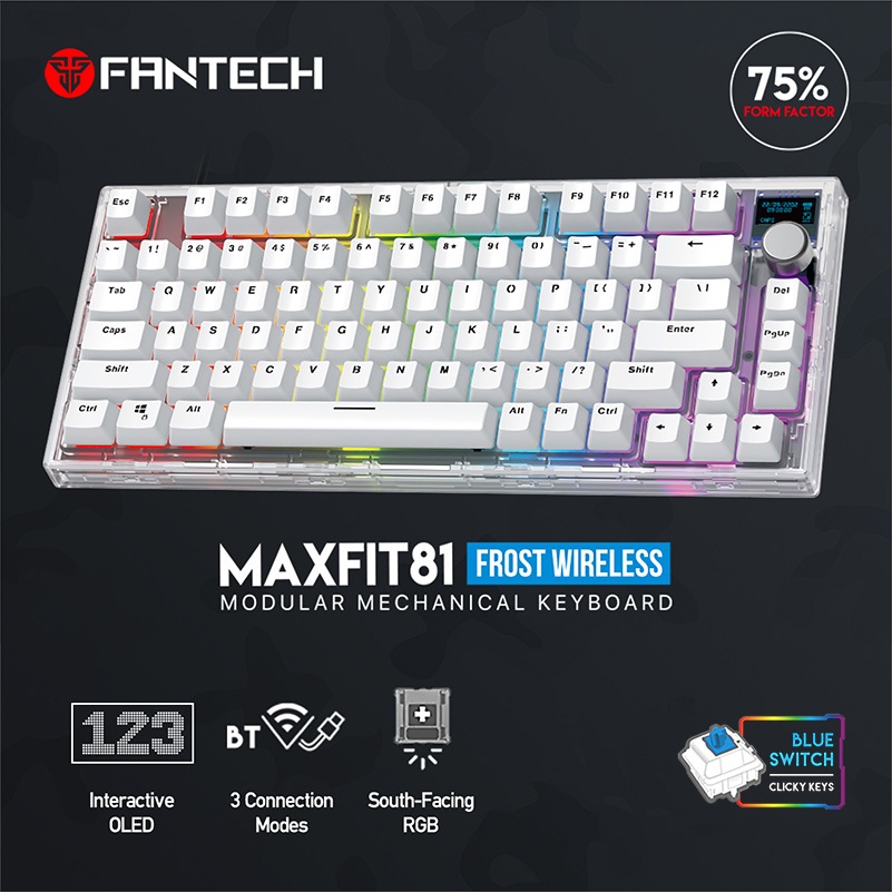 Tastatura Mehanicka Gaming Fantech MK910 RGB ABS Maxfit81 Frost Wireless Space Edition (blue switch)