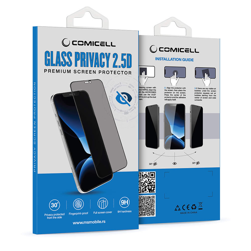Folija za zastitu ekrana GLASS PRIVACY 2.5D full glue za Honor X7a crna