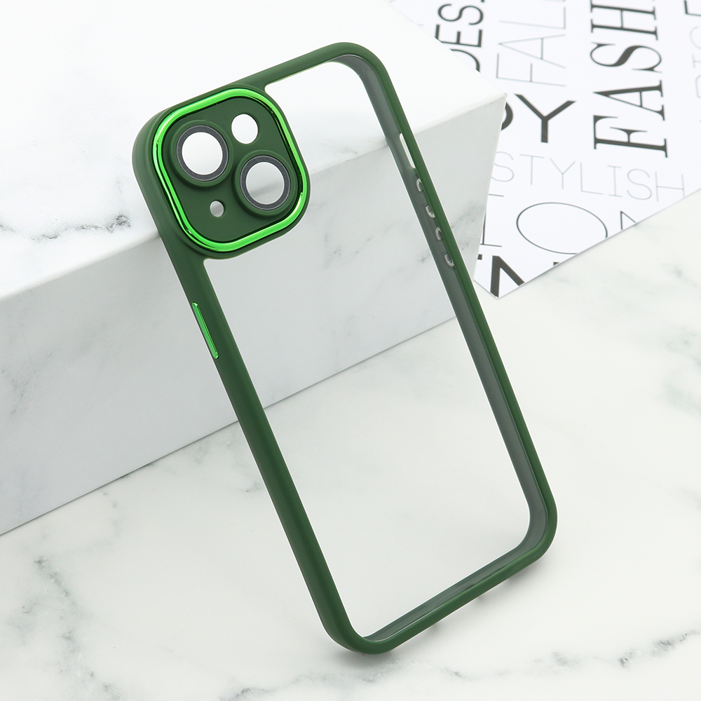 Futrola CLEAR SHINING CAMERA za iPhone 14 (6.1) zelena