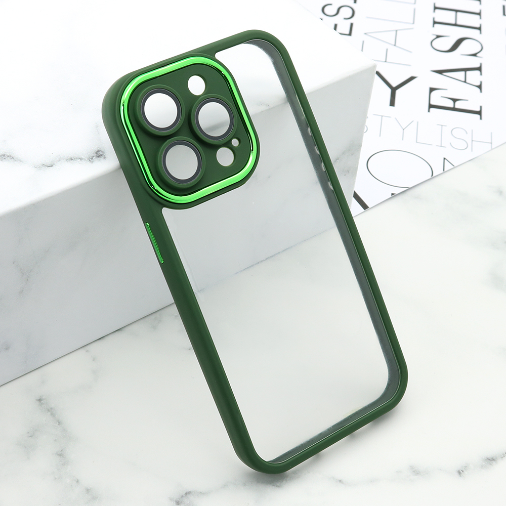 Futrola CLEAR SHINING CAMERA za iPhone 14 Pro (6.1) zelena