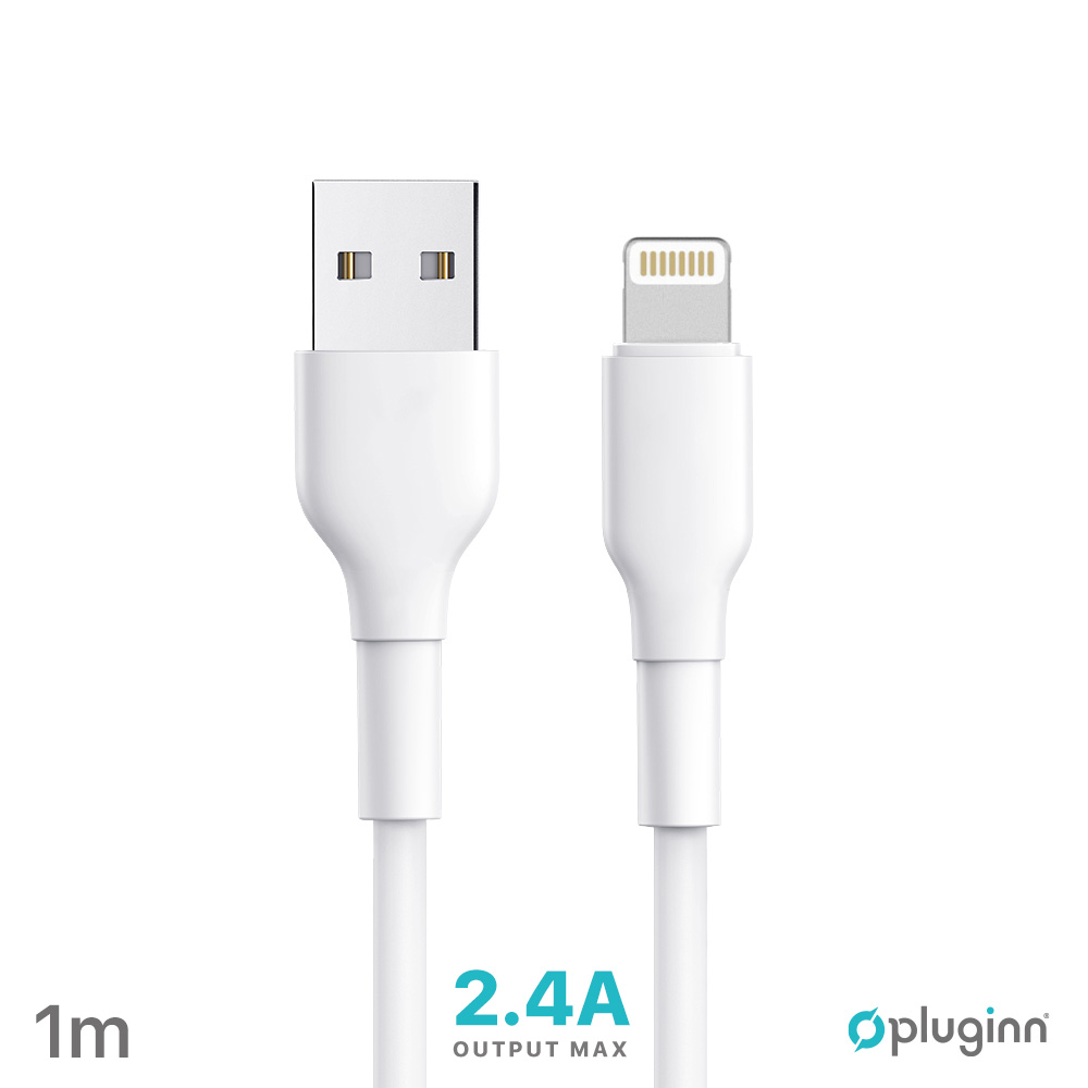 Data kabl Pluginn PI-AL 2.4A USB na Lightning beli 1m