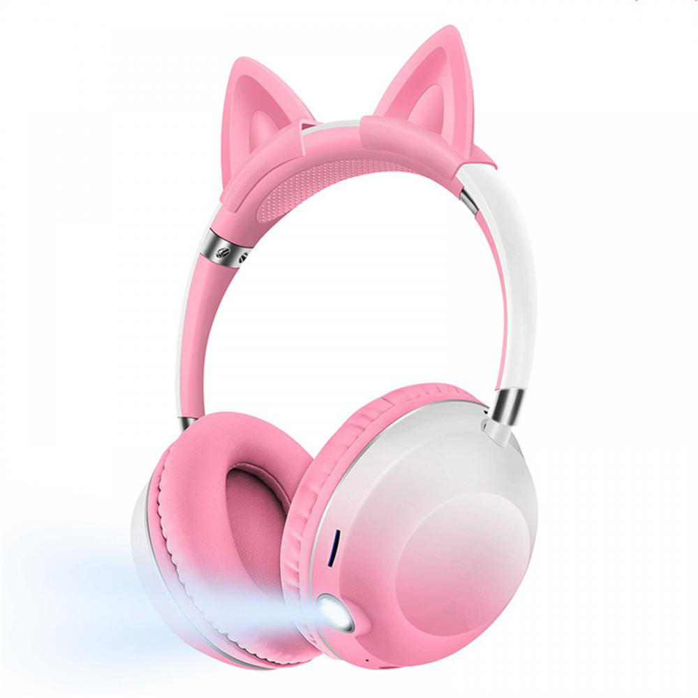 Bluetooth slusalice Cat Ear svetlo roze