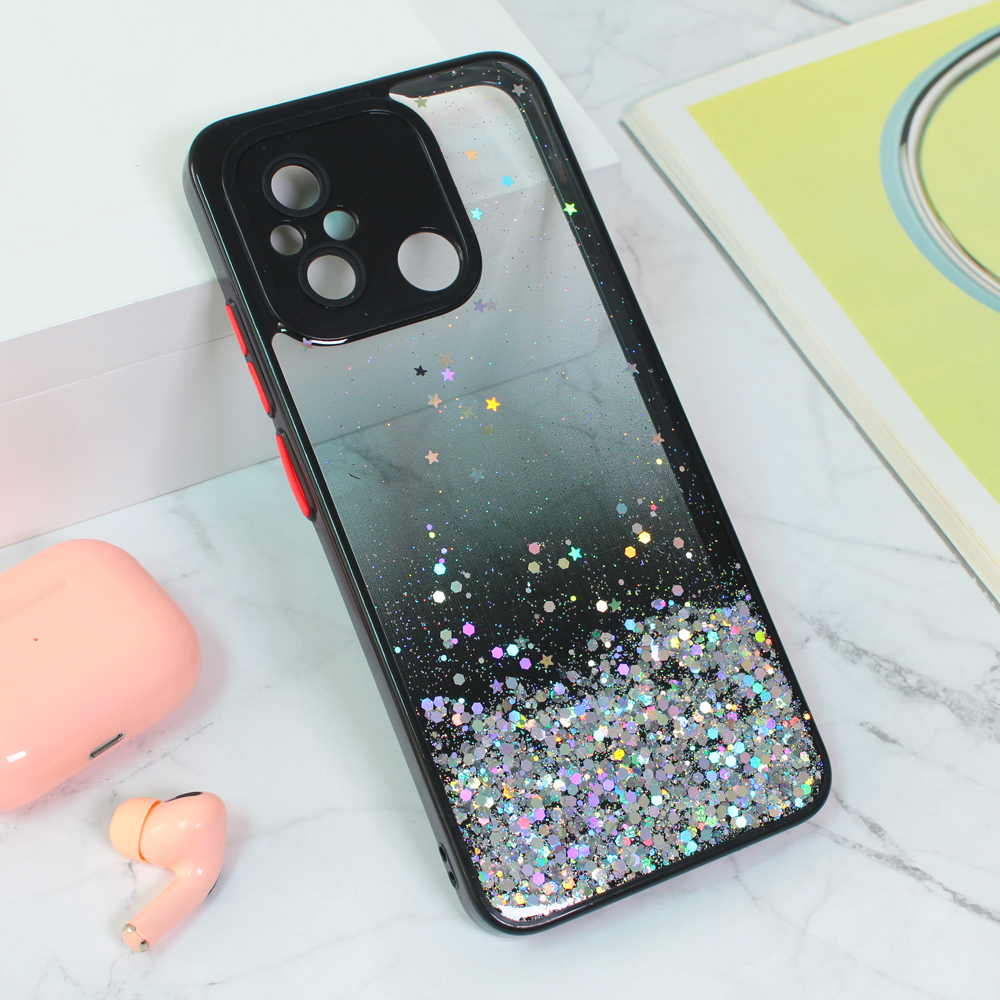 Maska(futrola) Frame Glitter za Xiaomi Redmi 12C crna