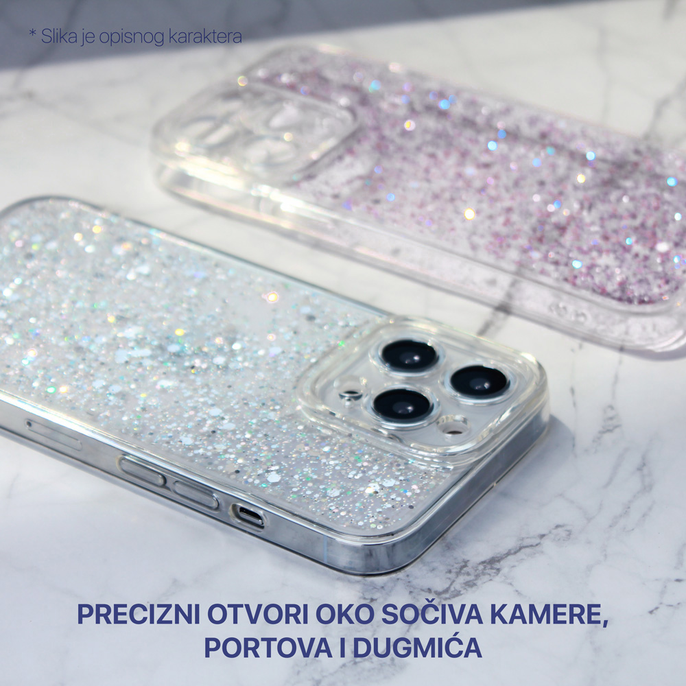 Maska Futrola Glitter Za IPhone 15 Pro Max 6 7 Srebrna Mob Shop