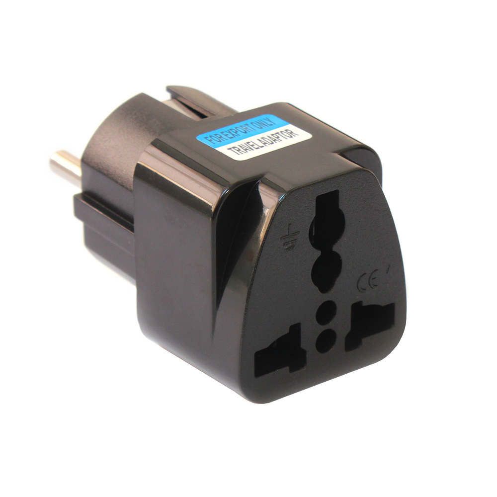 Adapter UK na EU JWDUKonEU shuko sa uzemljenjem crni