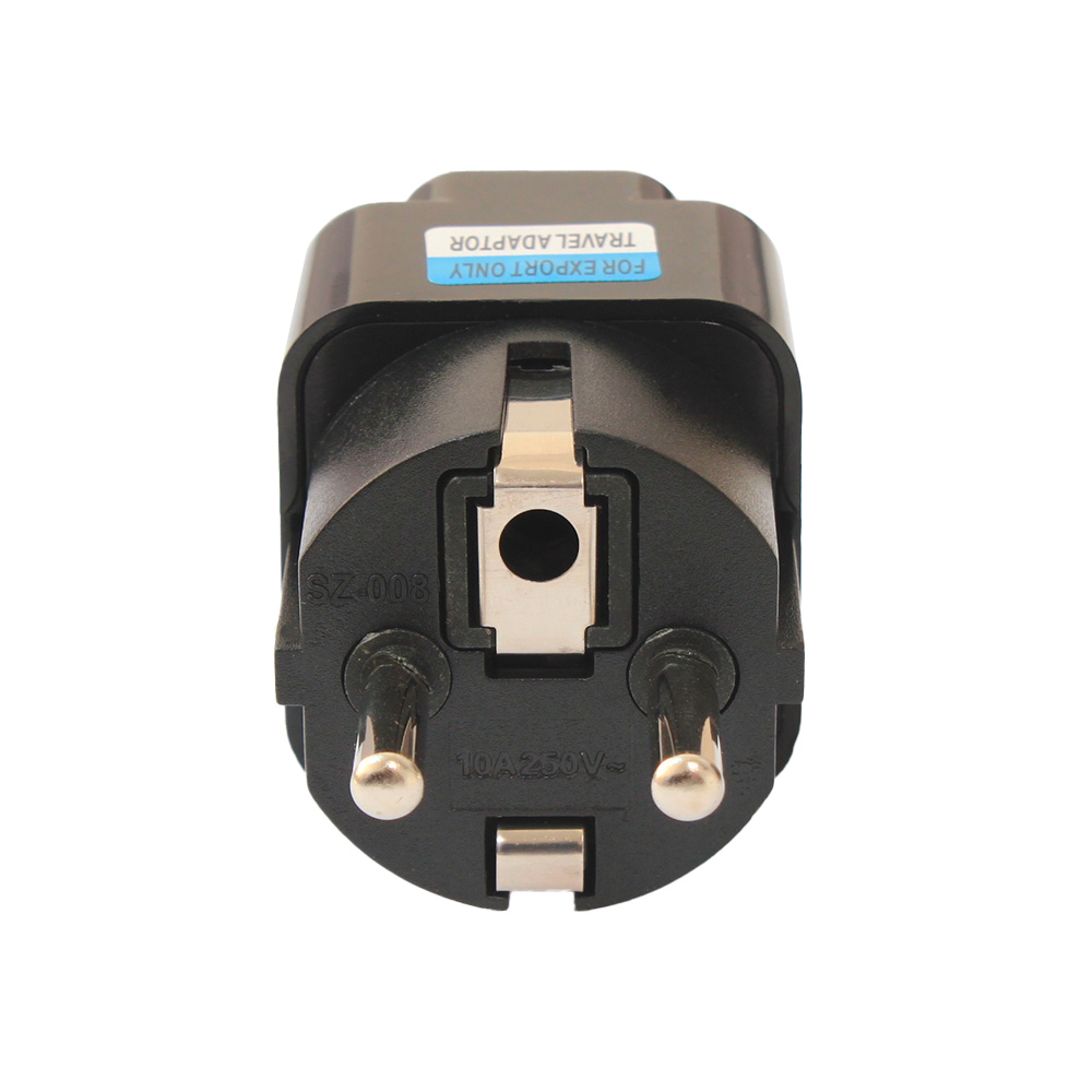 Adapter UK na EU JWDUKonEU shuko sa uzemljenjem crni