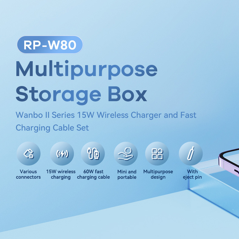 Wireless punjac REMAX Wanbo II Series RP-W80 15W Cable Set RP-W80 beli ...