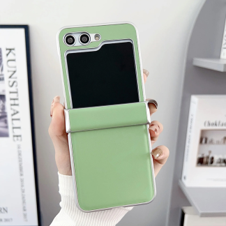 Maska Color Plating Leather za Samsung Z Flip zelena