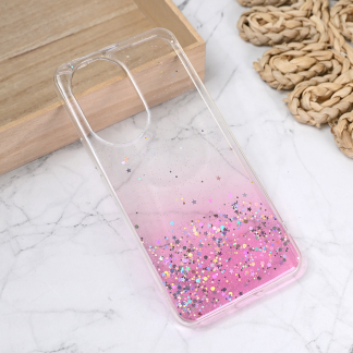 Maska(futrola) Silikonska Glitter za Honor 200 roze