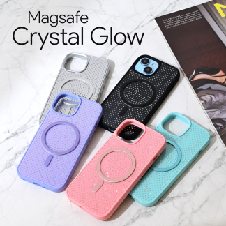 Maska(futrola) za Magsafe Crystal Glow za iPhone 16 6.1 roze