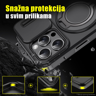 Maska(futrola) CamShield Ring stand za Samsung A366B/A566B Galaxy A36/A56 5G ljubicasta