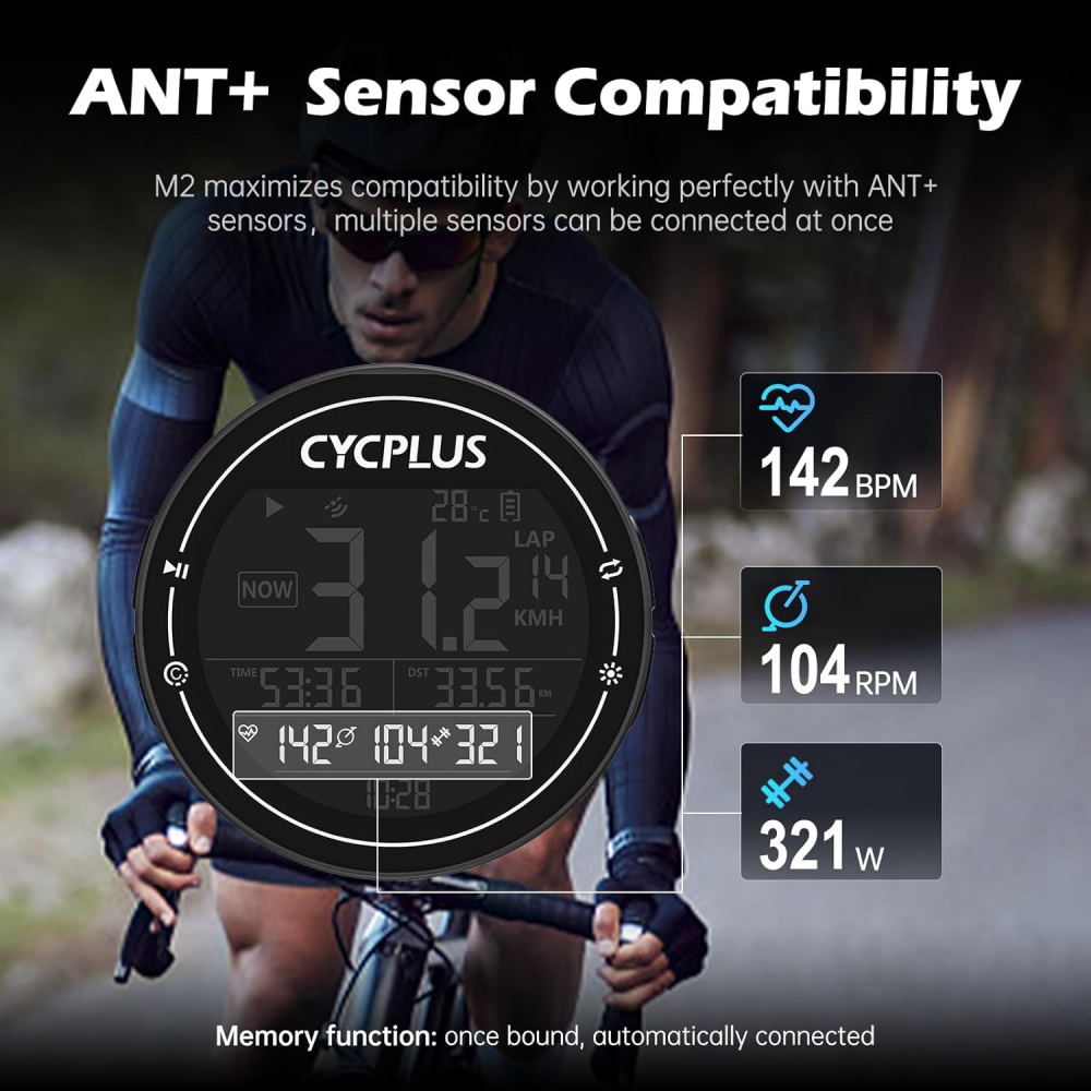 Avis Sur CYCPLUS M2 Compteur De Vélo ANT+ GPS Bluetooth Smart Wireless Chronomtre Compteur De Vitesse Odomtre Tanche Accessoires De Cyclo Ordinateur Pour Vtt Route Cycle Reviews P1911610